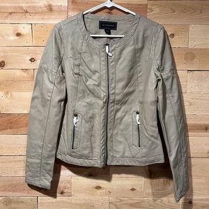 Faux leather tan jacket